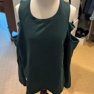 Sanctuary sweatshirt w shoulder cut out. Size L